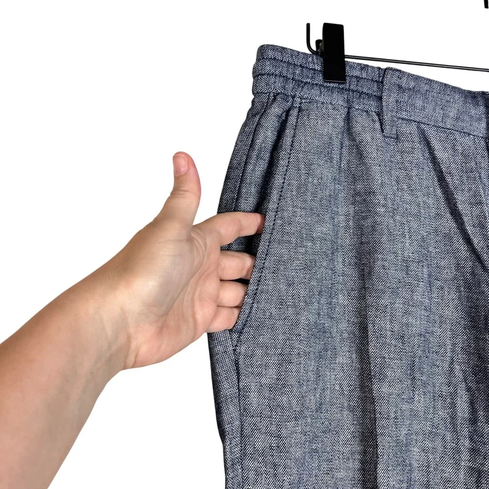 Banana Republic Mason Athletic Tapered Linen Cotton Pants Blue 30x32